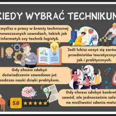 Co robić po szkole? Wybierz technikum, jeśli myślisz o pracy w branży technicznej, lubisz naukę praktyczną i chcesz zdobyć doświadczenie zawodowe.