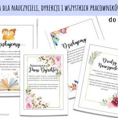 Fajne cytaty na podziękowanie dla nauczycieli i dyrekcji. Kartki z życzeniami i grafikami, idealne do druku.