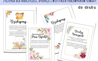 Fajne cytaty na podziękowanie dla nauczycieli i dyrekcji. Kartki z życzeniami i grafikami, idealne do druku.