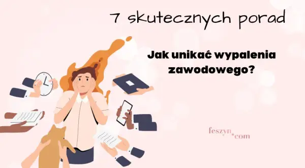 Praca z ludźmi bywa wyczerpująca. Ilustracja pokazuje zestresowaną osobę otoczoną przez ręce podające zegar, dokumenty, telefon i laptopa.
