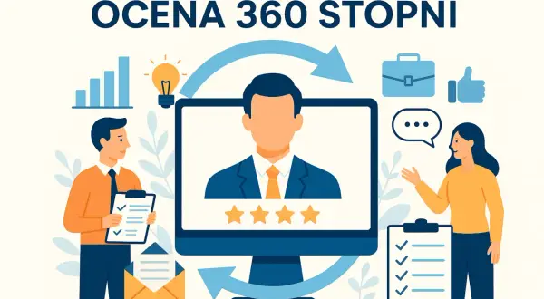 Ocena 360 stopni: pracownicy analizują wyniki, zbierają opinie i oceniają postępy.