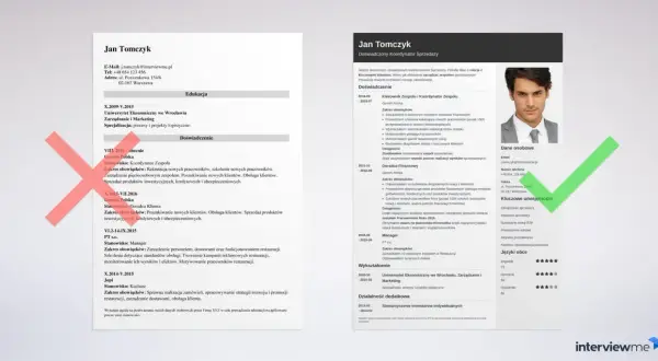 Jak zapytać się o pracę przez telefon? CV Jana Tomczyka, Koordynatora Sprzedaży, z danymi kontaktowymi i doświadczeniem.