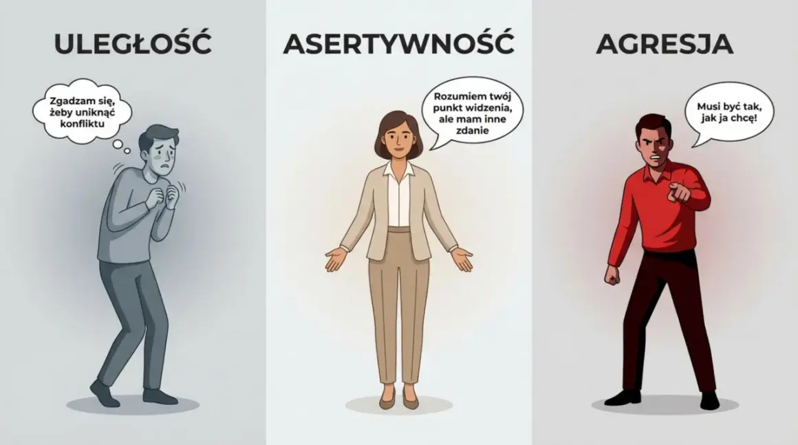 Osoba pasywna, która zgadza się, by uniknąć konfliktu, w kontraście do asertywności i agresji.