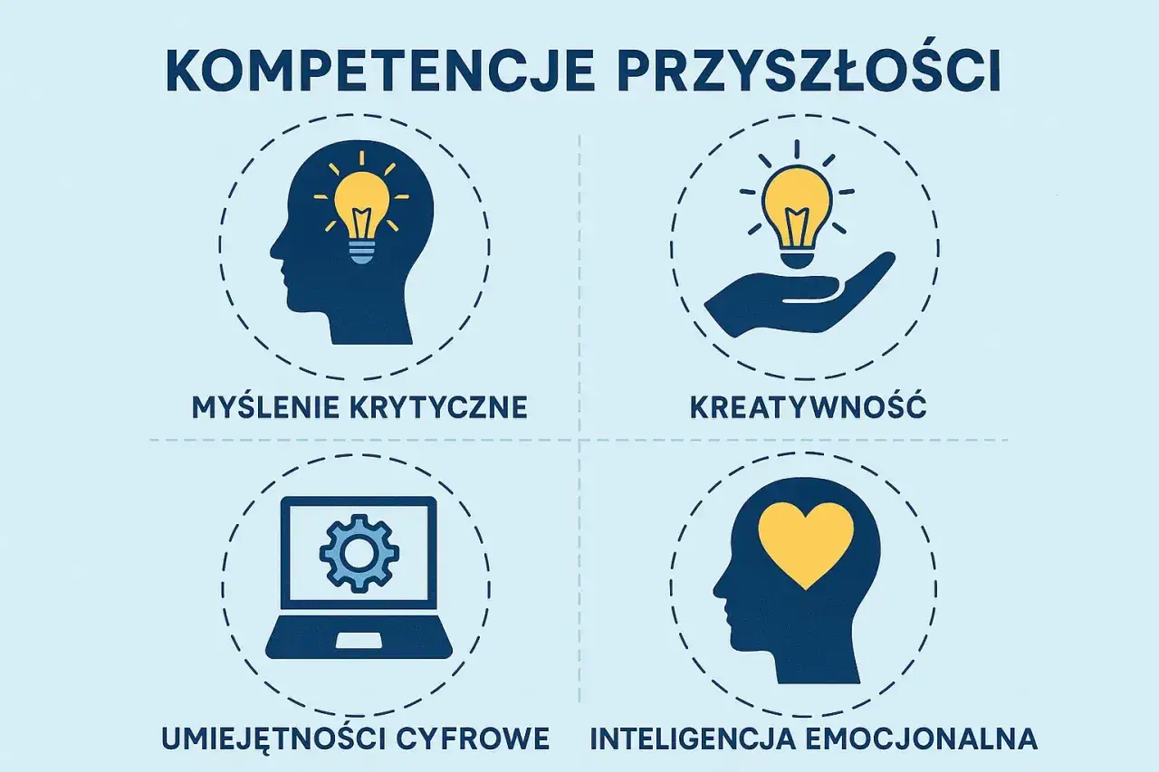 Kompetencje przyszłości: myślenie krytyczne, kreatywność, umiejętności cyfrowe i inteligencja emocjonalna to kluczowe trendy na rynku pracy.